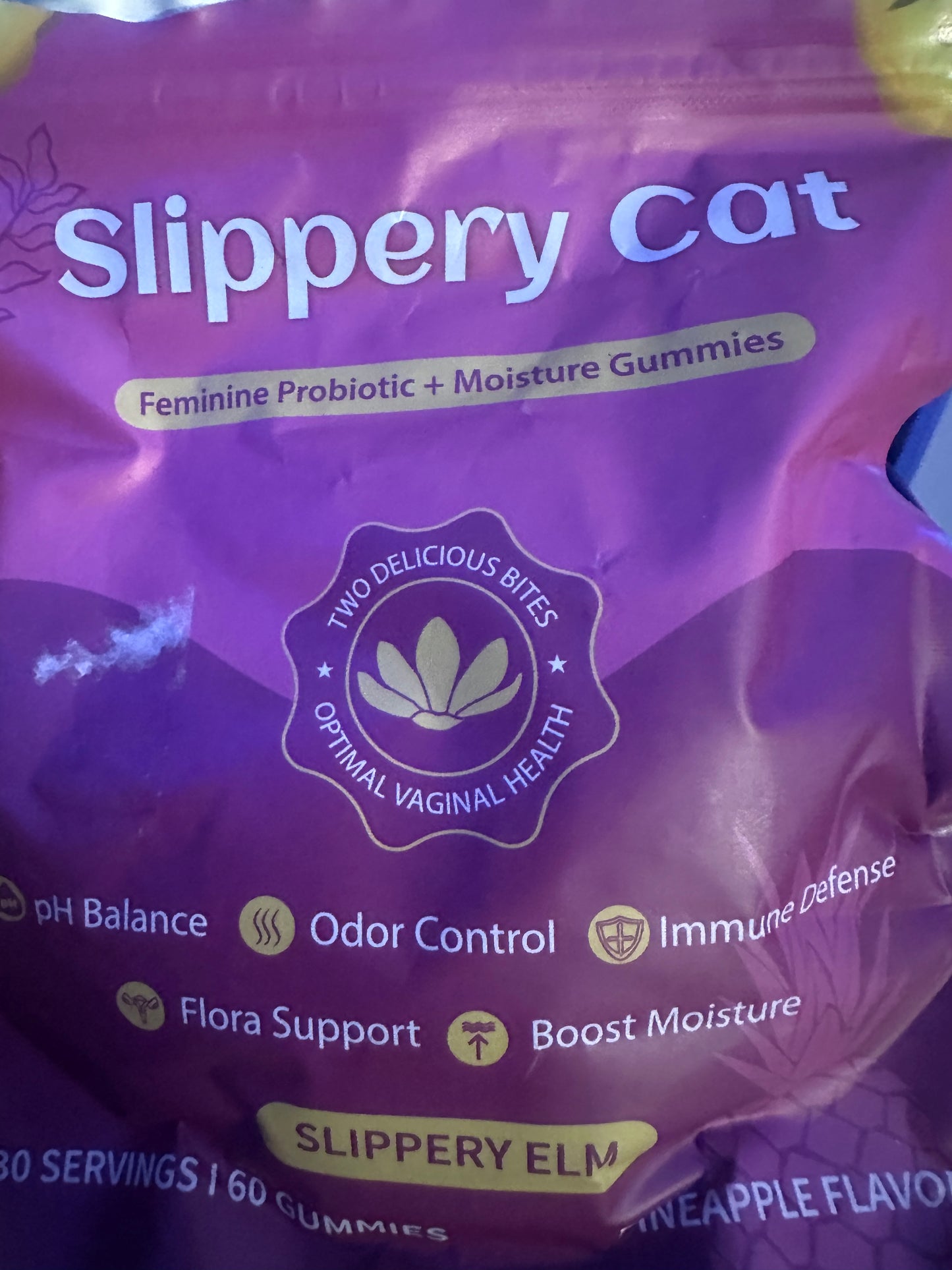 Pineapple-flavored probiotic gummies
