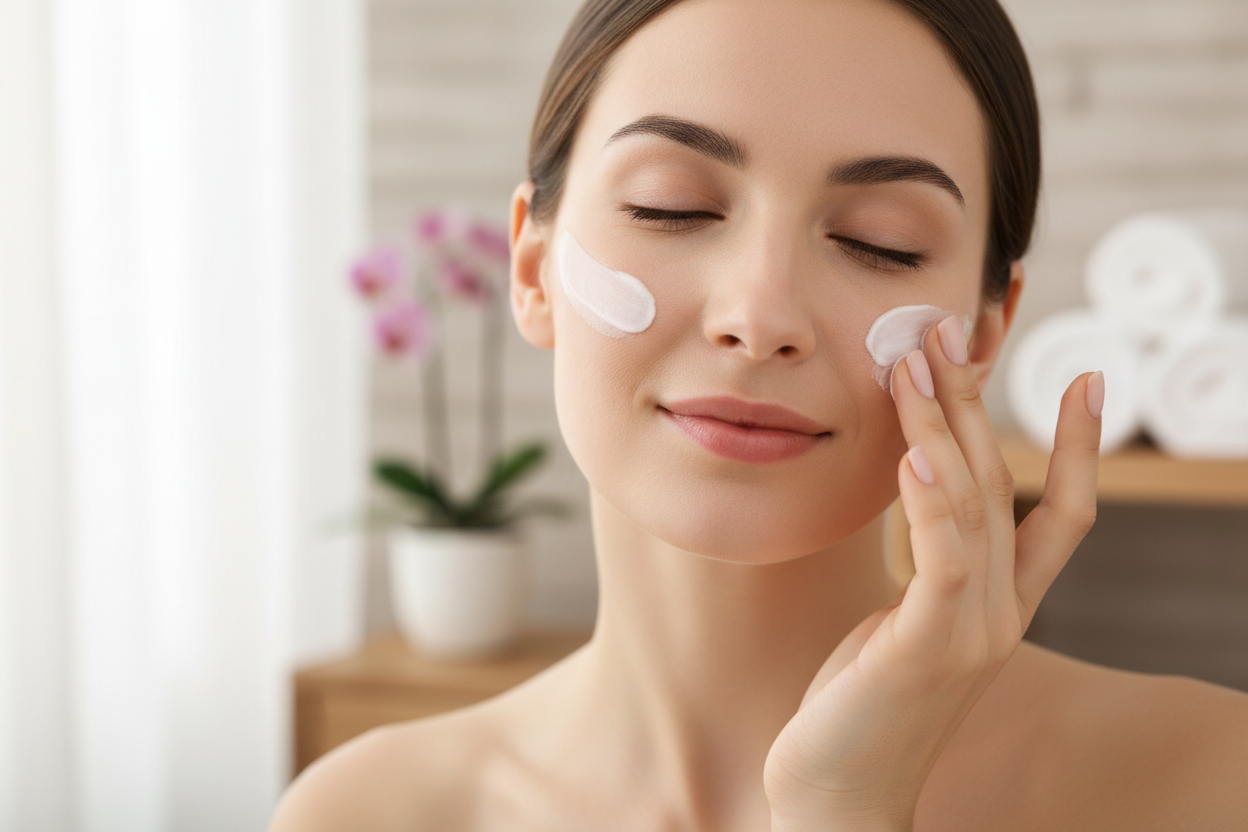 beauty face using creme